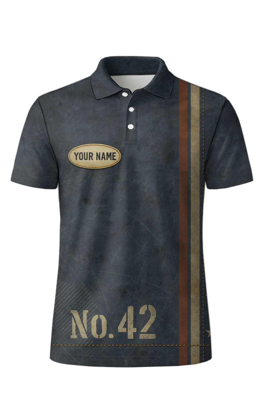 Vintage Industrial Distressed Mechanic Label Bowling Jersey