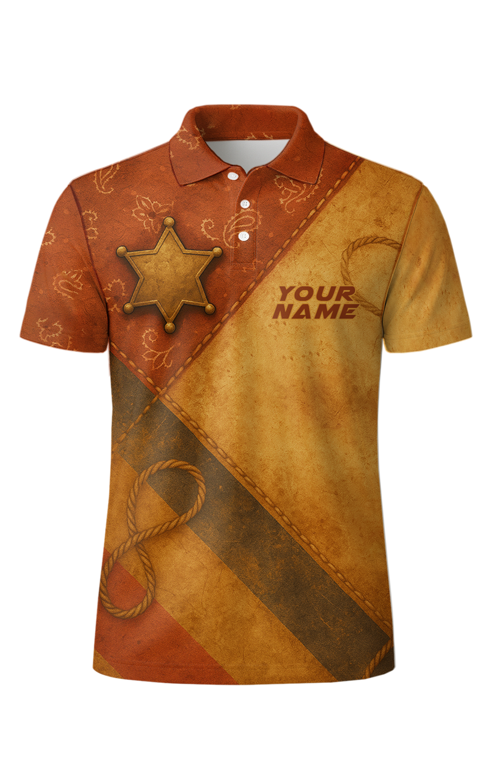 Rustic Vintage Western Sheriff Bowling Jersey