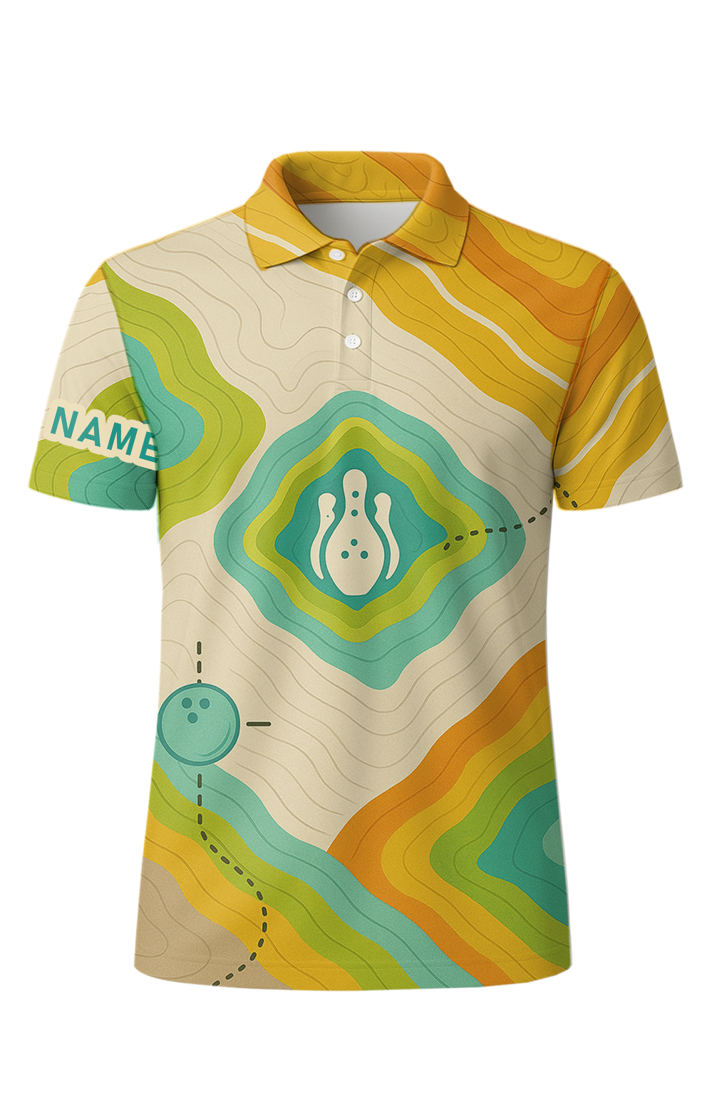 Vintage Contour Map Trail Bowling Jersey