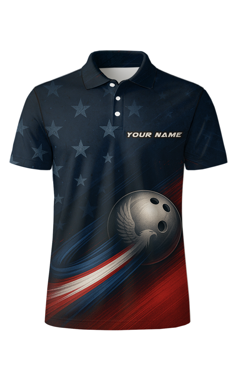 Stars Stripes Patriotic Eagle Bowling Jersey