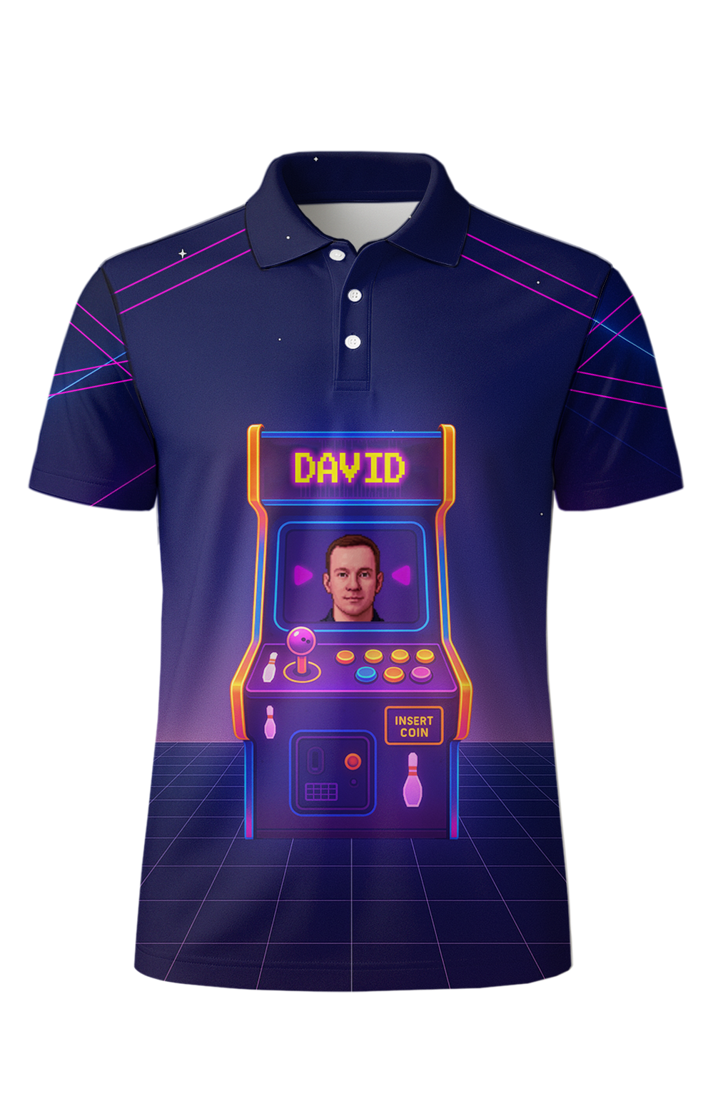 Neon Arcade Gaming Cabinet Bowling Jersey