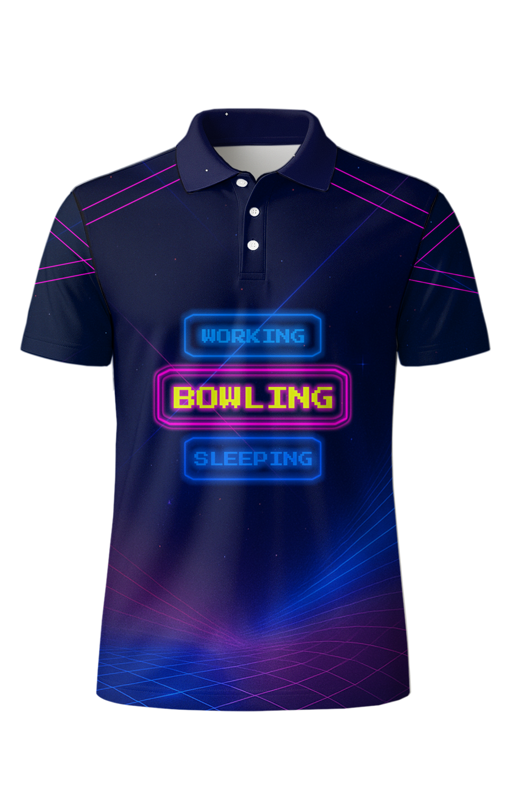 Synthwave Neon Life Schedule Bowling Jersey