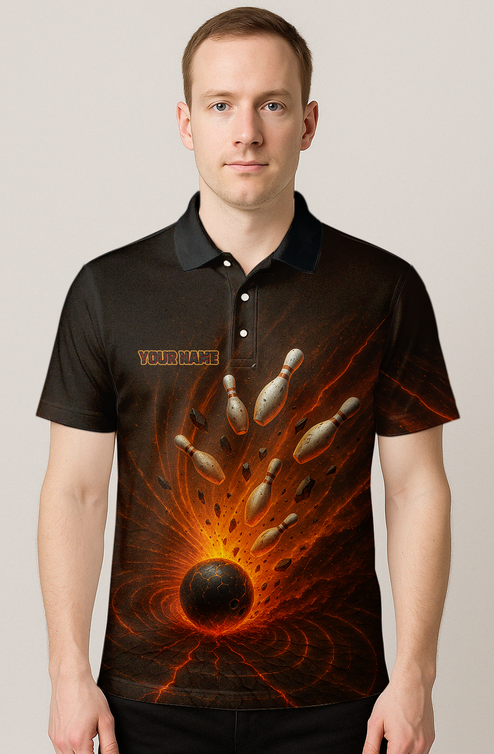 Fiery Impact Lava Explosion Bowling Jersey