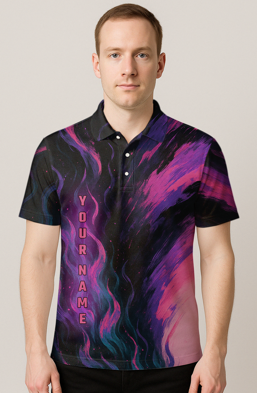 Energetic Purple Swirls Abstract Bowling Jersey