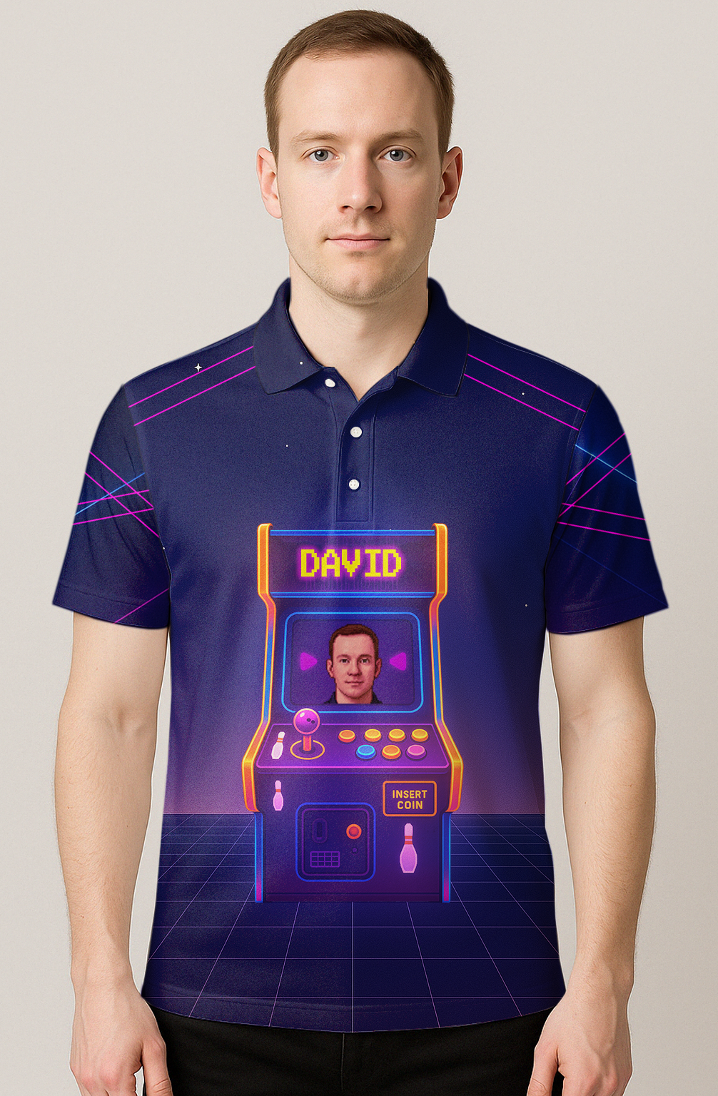 Neon Arcade Gaming Cabinet Bowling Jersey
