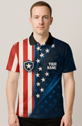Patriotic Stars Stripes Shield Valor Bowling Jersey