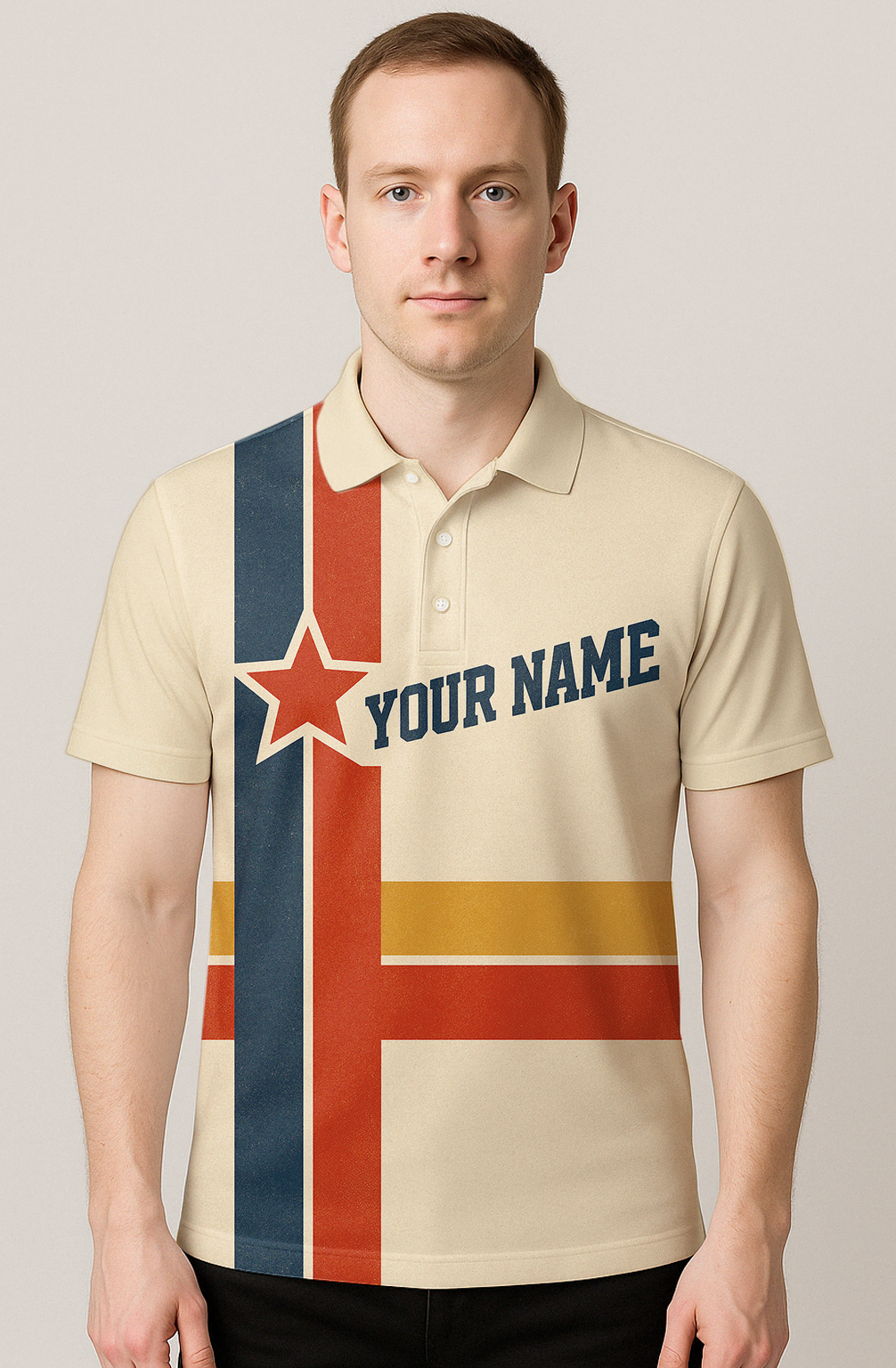 Vintage Americana Star Stripe Bowling Jersey