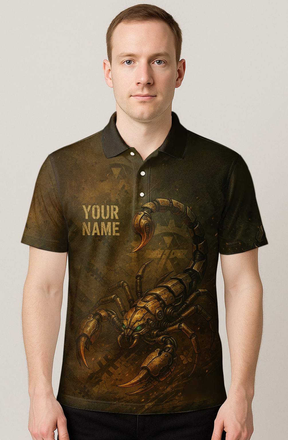 Steampunk Mechanical Scorpion Grunge Bowling Jersey