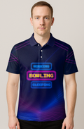 Synthwave Neon Life Schedule Bowling Jersey