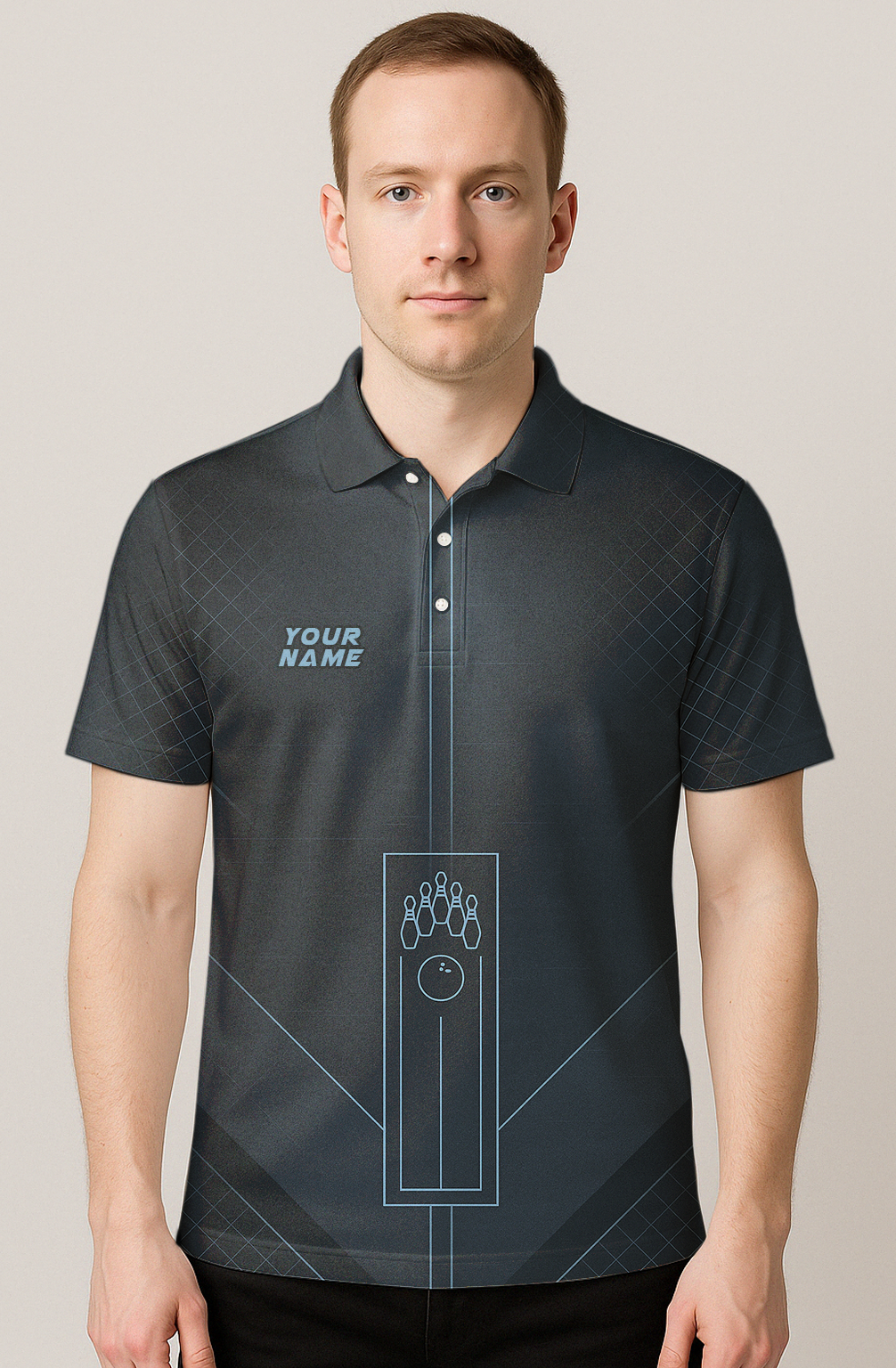 Minimalist Lane Diagram Grid Bowling Jersey