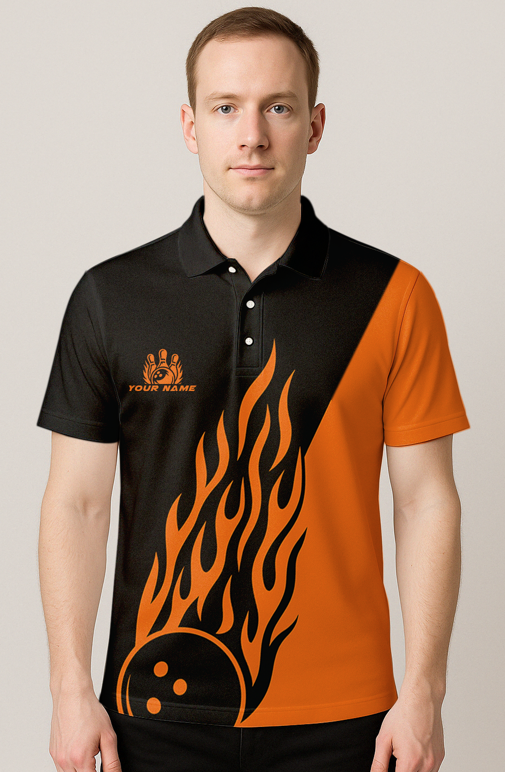 Fiery Flames Diagonal Split Bowling Jersey