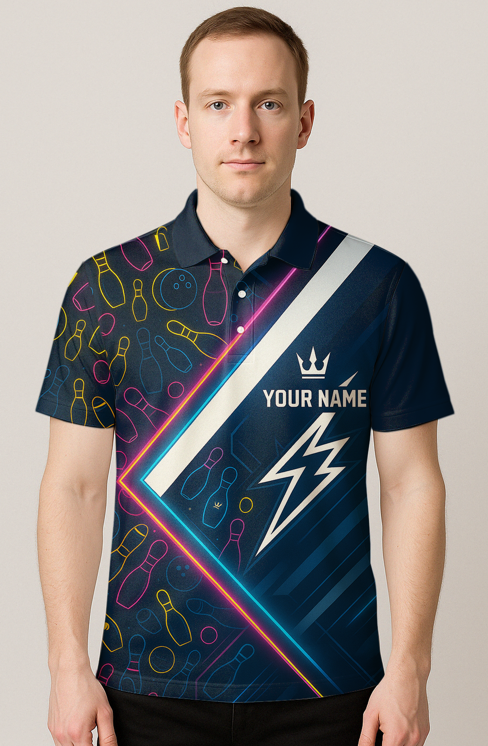Energetic Neon Lightning Bowling Jersey