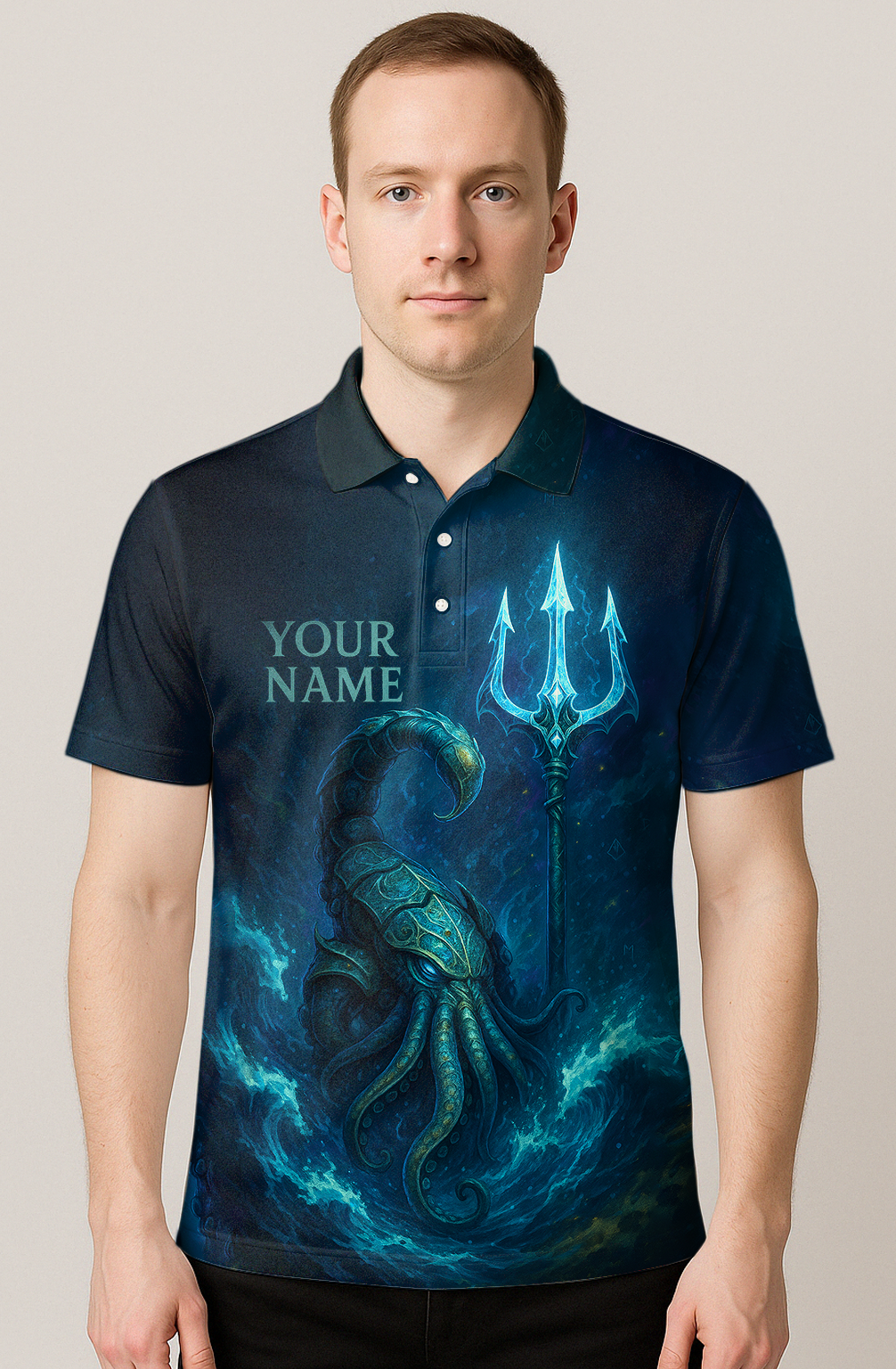 Mystical Abyssal Kraken Trident Bowling Jersey
