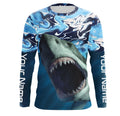 Personalized Shark Fishing Wave Camo Custom performance Fishing, UV Protection Shark Fishing apparel - TMTS054