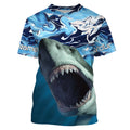 Personalized Shark Fishing Wave Camo Custom performance Fishing, UV Protection Shark Fishing apparel - TMTS054