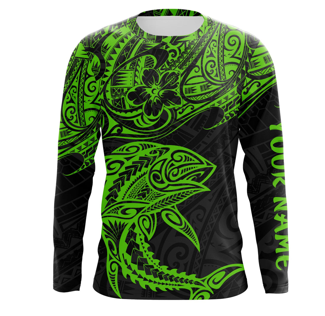 Tuna Fishing Polynesian tattoo custom name UV protection fishing gifts - TMTS043