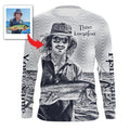 Fishing Custom Name, Image, Time, Location 3D UV protection UPF 30+ Fishing gift| Green- TMTS050