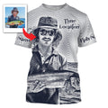 Fishing Custom Name, Image, Time, Location 3D UV protection UPF 30+ Fishing gift| Green- TMTS050