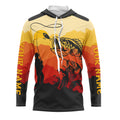 Bass Fishing Sunset Background Custom Name Long Sleeve Fishing, Bass Fishing - TMTS044
