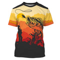 Bass Fishing Sunset Background Custom Name Long Sleeve Fishing, Bass Fishing - TMTS044