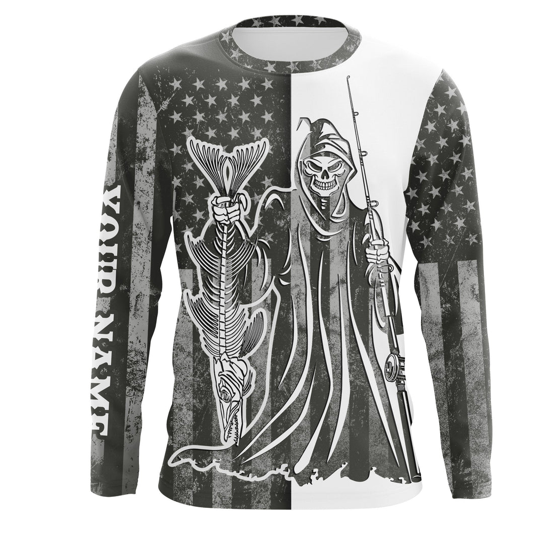 American Flag Fish reaper Custom UV Long Sleeve Fishing Fish Reaper performance fishing