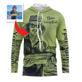Fishing Custom Name, Image, Time, Location 3D UV protection UPF 30+ Fishing gift| Green- TMTS050