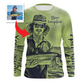 Fishing Custom Name, Image, Time, Location 3D UV protection UPF 30+ Fishing gift| Green- TMTS050