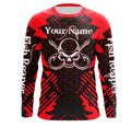 Fish Reaper Skull Custom Long Sleeve performance Fishing, Skull Fishing TMTS070