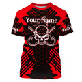 Fish Reaper Skull Custom Long Sleeve performance Fishing, Skull Fishing TMTS070