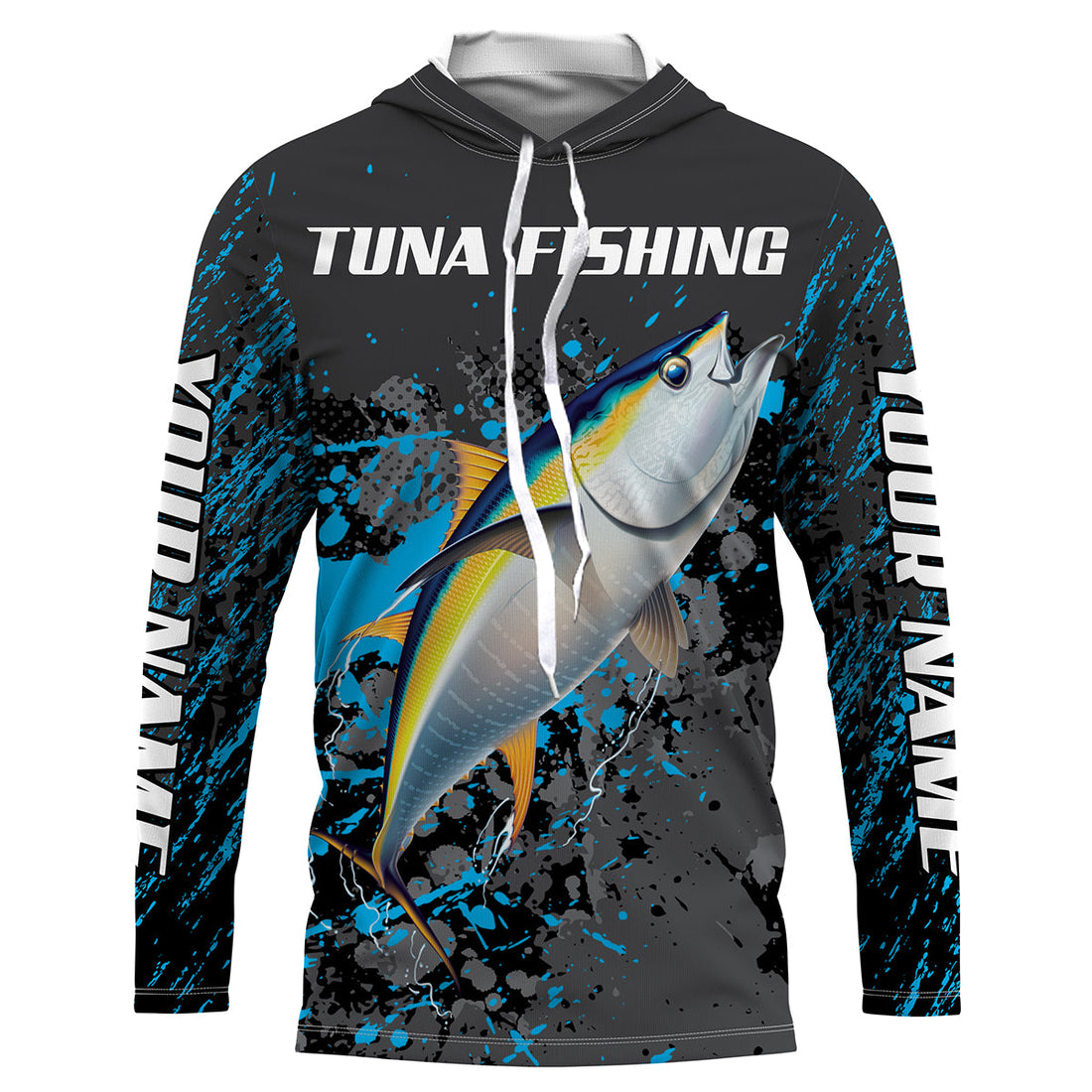 Yellowfin Tuna Fishing custom name dri Sun protection UPF 30+ Personalized fishing gifts - HVFS051