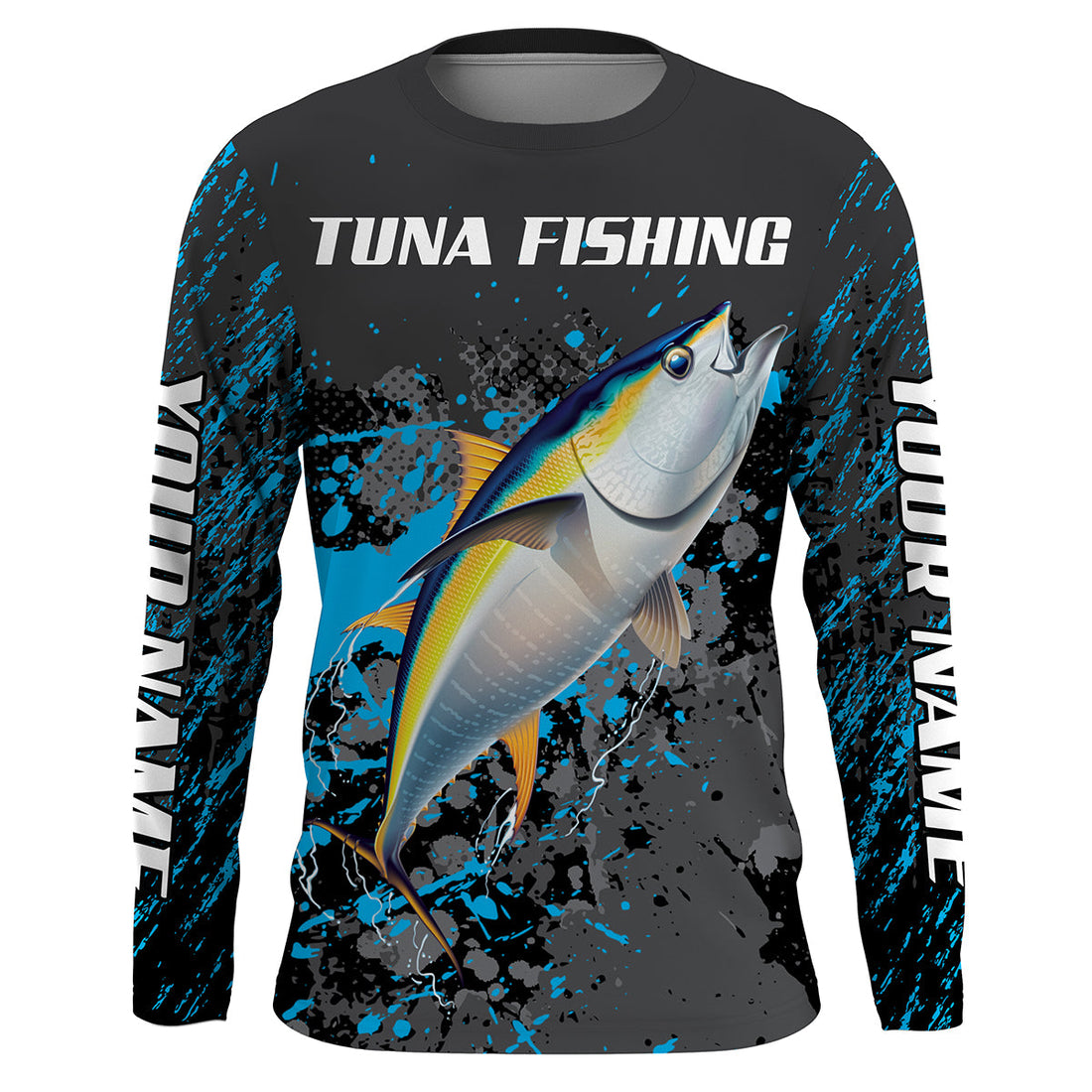Yellowfin Tuna Fishing custom name dri Sun protection UPF 30+ Personalized fishing gifts - HVFS051