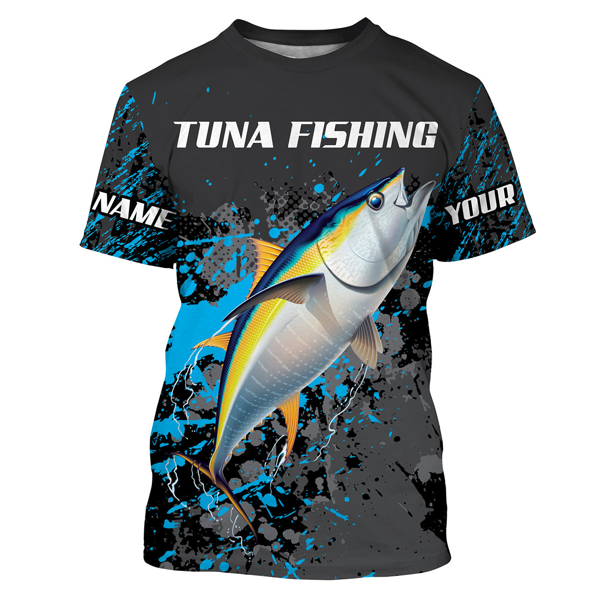 Yellowfin Tuna Fishing custom name dri Sun protection UPF 30+ Personalized fishing gifts - HVFS051