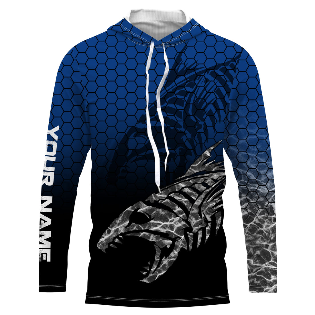 Fish Skeleton Custom Name Performance Fishing UV Protection Long Sleeve TTN42