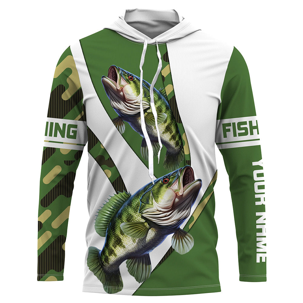 Bass Fishing camo Custom Long Sleeve performance Fishing, Personalized Bass Fishing TTN56
