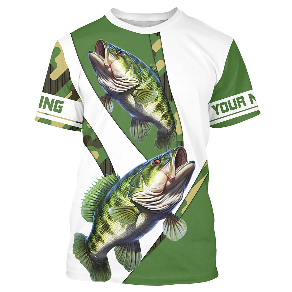 Bass Fishing camo Custom Long Sleeve performance Fishing, Personalized Bass Fishing TTN56