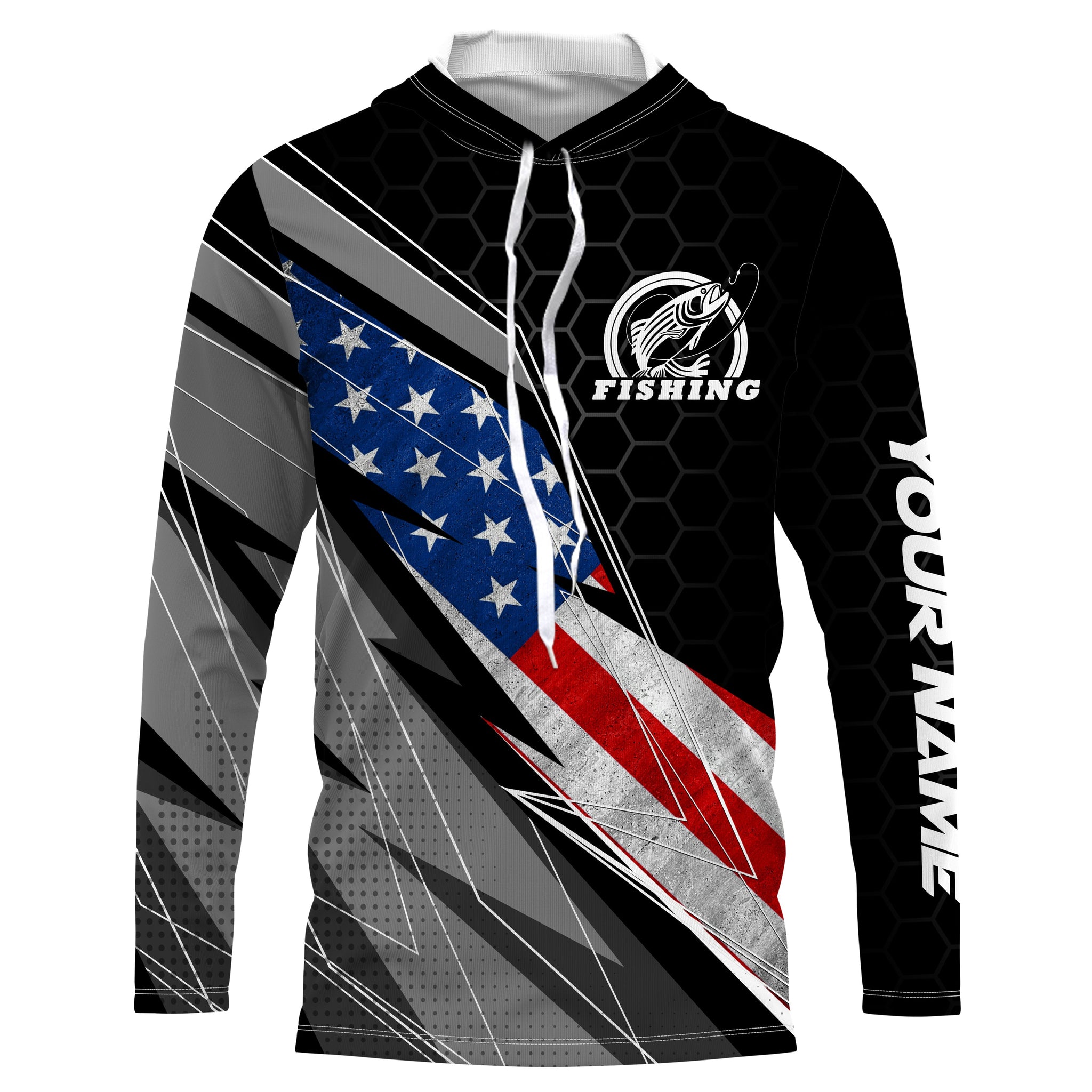 Personalized Fishing American Flag UV Custom Long Sleeves Patriotic Fishing Apparel Gifts TTN83