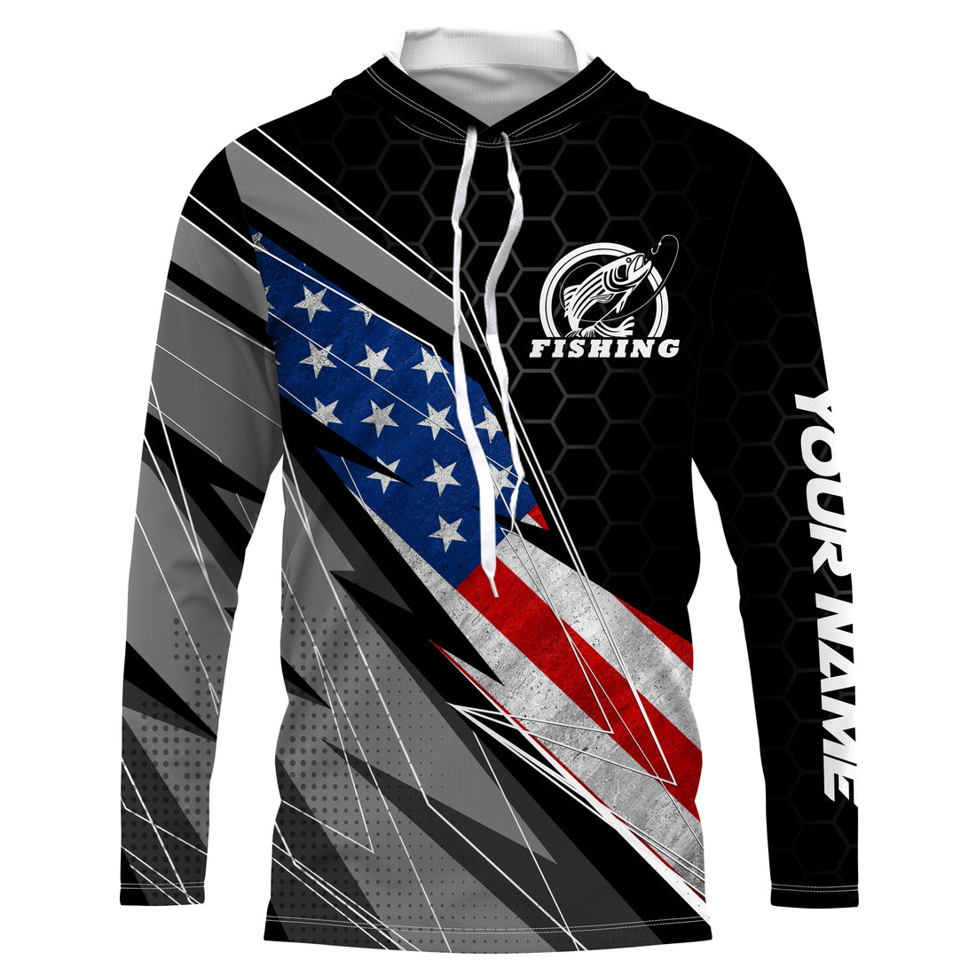 Personalized Fishing American Flag UV Custom Long Sleeves Patriotic Fishing Apparel Gifts TTN83
