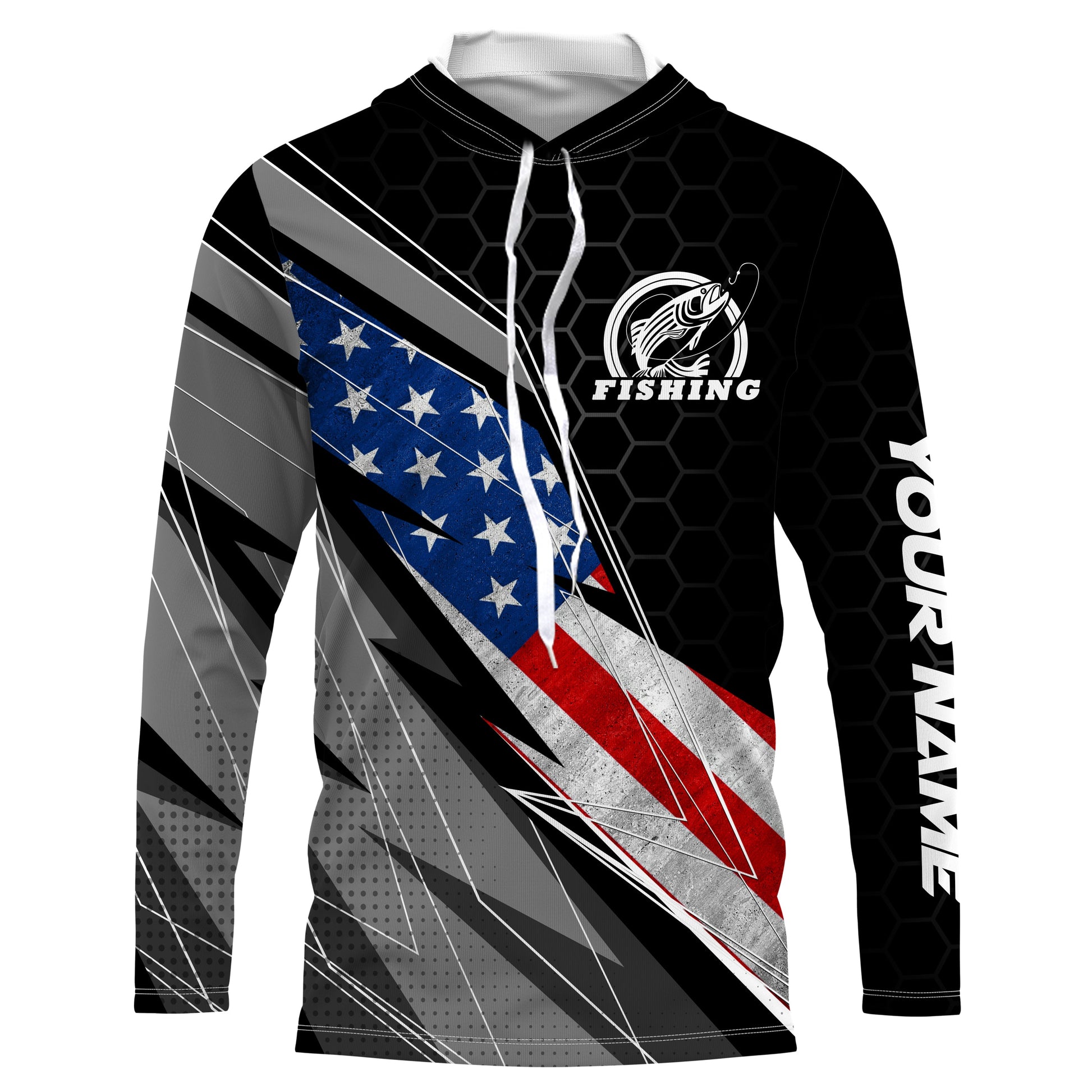 Personalized Fishing American Flag UV Custom Long Sleeves Patriotic Fishing Apparel Gifts TTN83