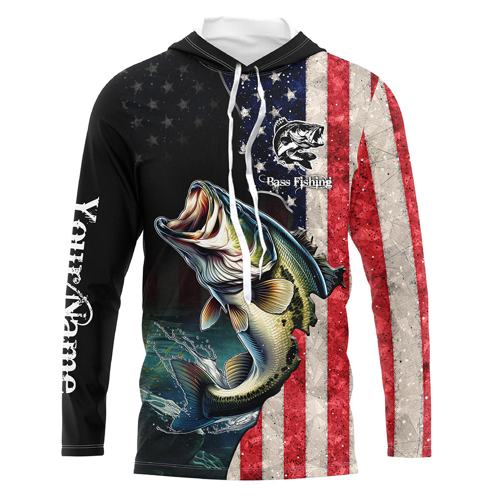 Bass Fishing USA Flag Long Sleeve Fishing, Fishing gifts Fisherman TTN15