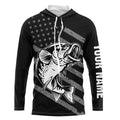 Bass Fishing USA Flag Custom Long sleeve Performance Fishing, Patriotic Bass Fishing TTN113