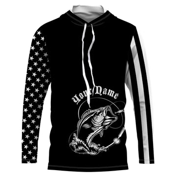 Personalized Bass Fishing Tattoo American Flag UV Protection Customized, Gift For Fisherman TTN62