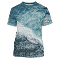 Custom Saltwater Fishing UV Protection Long sleeves, Sea Wave Camo Fishing TTN129