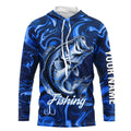 Blue Fishing Largemouth Bass Fish Hook Custom Name Long Sleeve Performance TTN121
