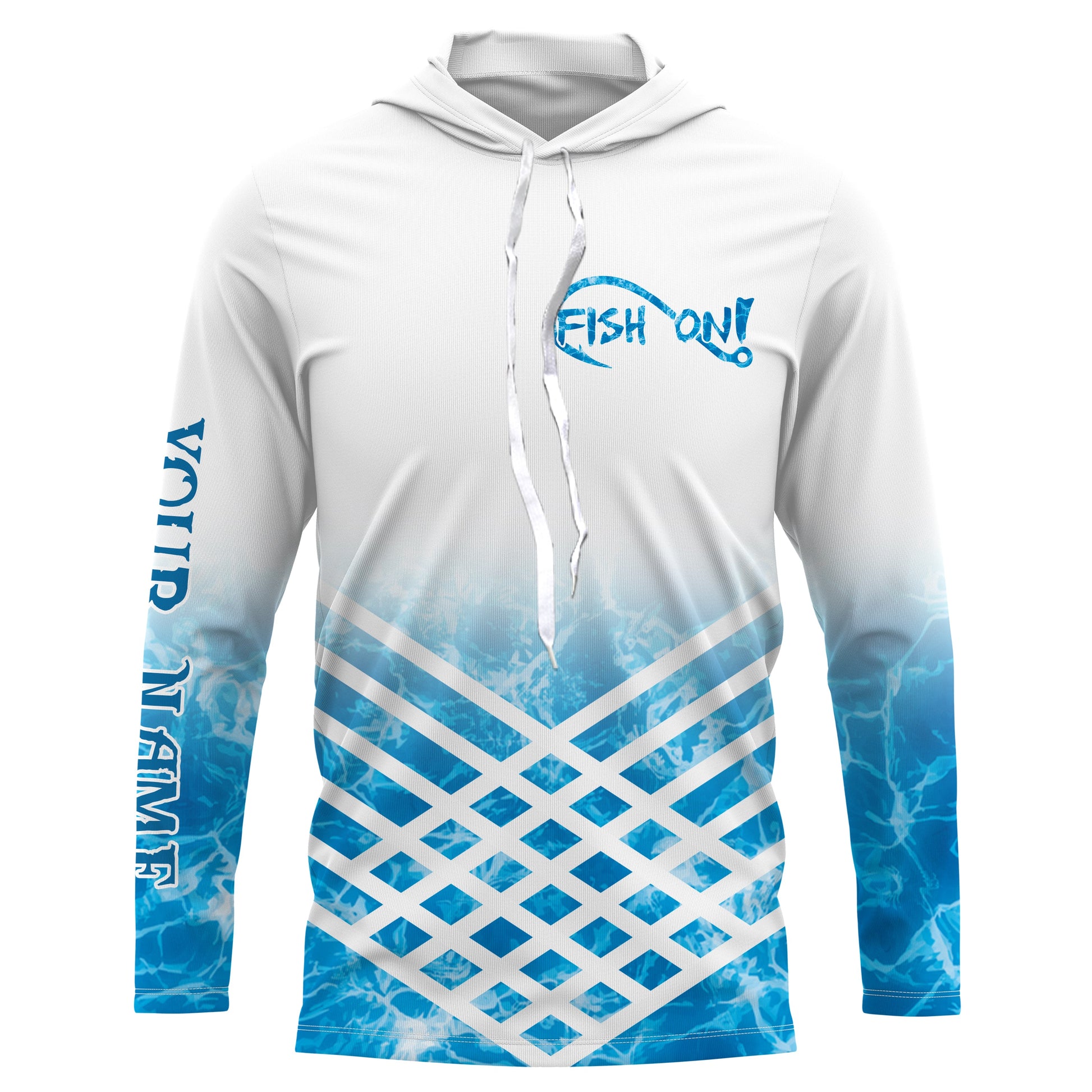 Custom Saltwater Long Sleeve Performance Fishing Blue Sea Wave Camo Fishing TTN72