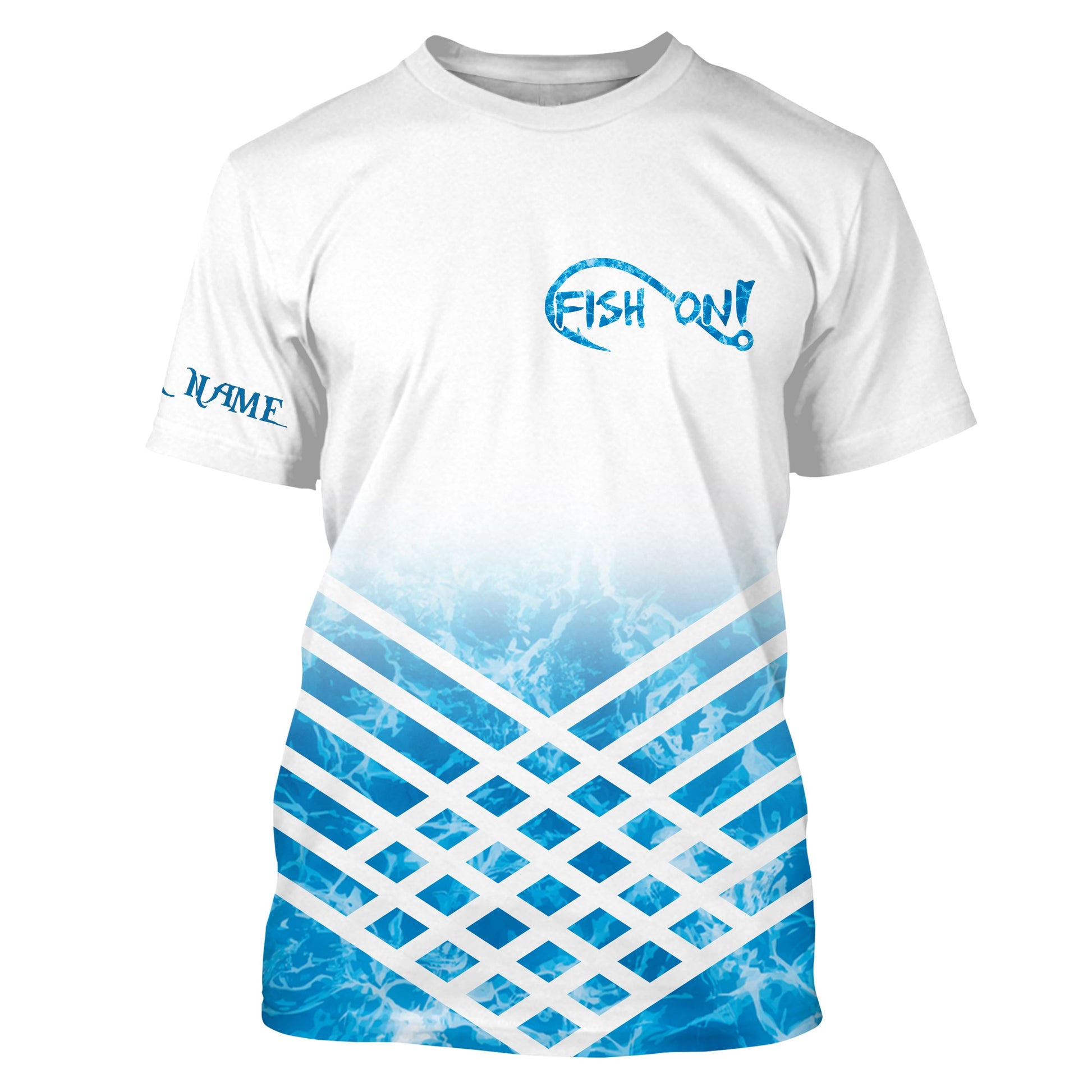Custom Saltwater Long Sleeve Performance Fishing Blue Sea Wave Camo Fishing TTN72