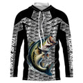 Personalized Bass Fishing, Bass Fishing scales Custom Long Sleeve Fishing tournament TTN58