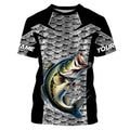 Personalized Bass Fishing, Bass Fishing scales Custom Long Sleeve Fishing tournament TTN58