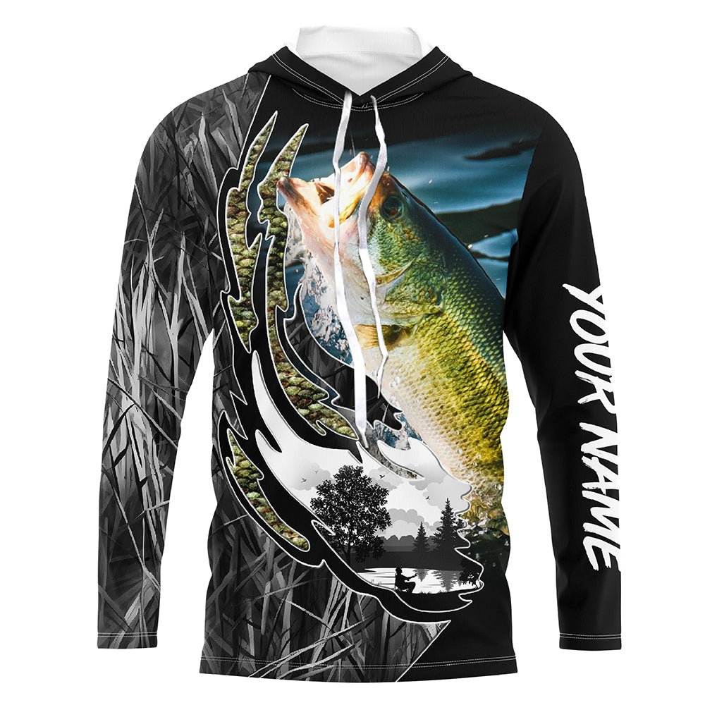 Largemouth Bass fishing Customize Name Personalized Bass Camo UV Protection TTN07
