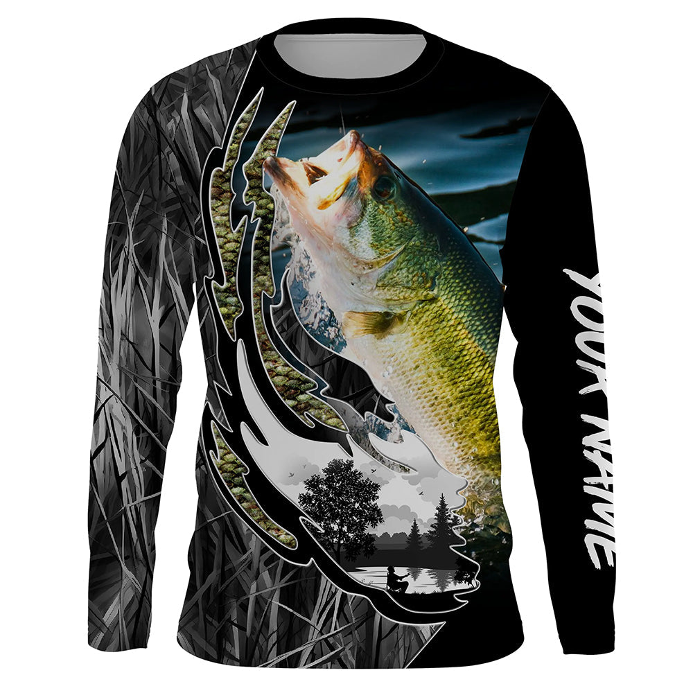 Largemouth Bass fishing Customize Name Personalized Bass Camo UV Protection TTN07