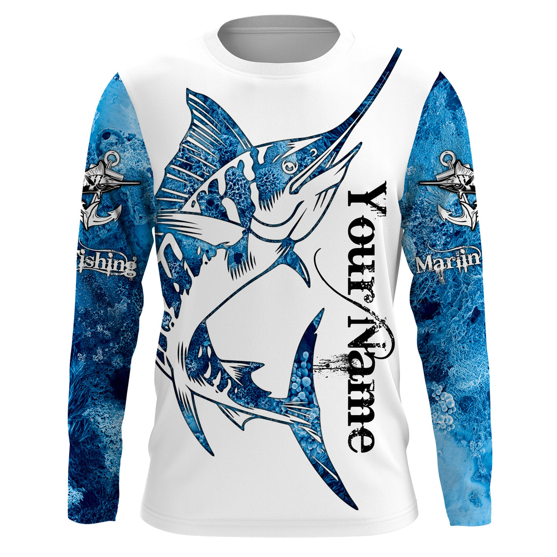 Marlin Fishing Fish reaper Custom Long Sleeve performance Fishing, Marlin Fishing| TTN10